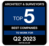 Ranked 3rd for Best Architect & Surveyor company to work for